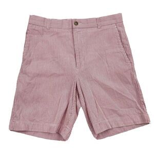 Oxford Golf Pink White Stripe Seersucker Chino Shorts Flat Front Stretch Sz 30